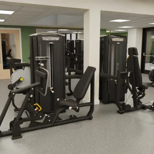 Seated resistance machines arranged across the gym floor at The Southwold Gym